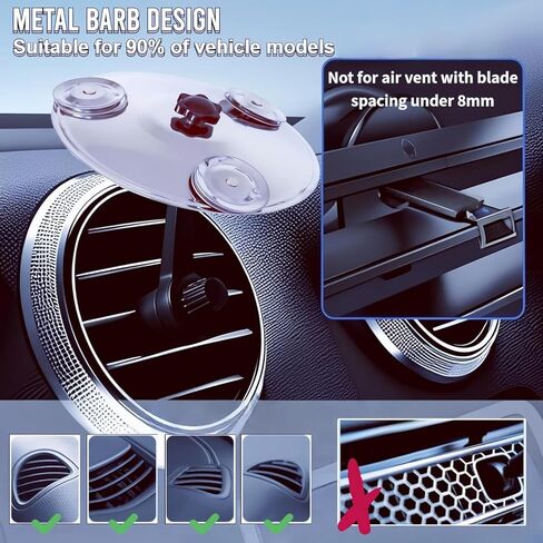 Car Vent Cymbal 1-Pack, 360° Rotating Mini Drum Crash Cymbal with Triple-Layer Sound, Universal Fit for All Vehicles, Easy DIY Assembly, Make Your Driving More Fun (Silver) in Saudi Arabia