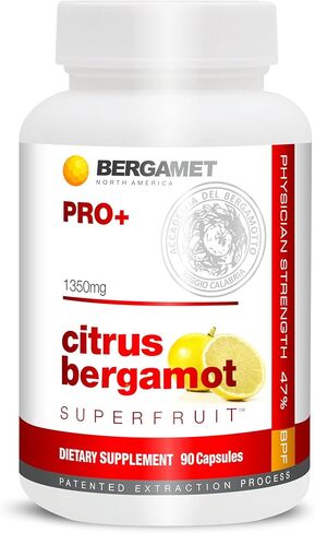 Citrus Bergamot SuperFruit PRO+ with Olive Leaf Extract - 47% BPF - 80% Polyphenols - 1350mg per Serving - Worlds Strongest - Backed by Clinical Studies - Made in The USA - 90 Caps in Saudi Arabia