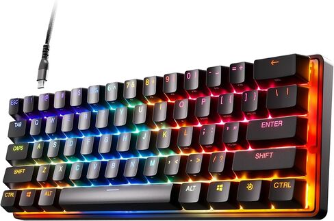 New SteelSeries Apex Pro TKL 2023 Ed.- World's Fastest Mechanical Gaming Keyboard - Adjustable Actuation - Esports Tenkeyless - OLED Screen - RGB - PBT Keycaps - USB-C,Black in Saudi Arabia