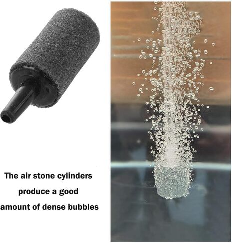 20 حزمة من حجر الهواء مقاس 1 بوصة، أحجار هواء حوض السمك، موزع فقاعات أسطوانية Airstone لخزان الأسماك ملحقات مضخة هواء لأحواض السمك المائية رمادي (20 حزمة) in Kuwait
