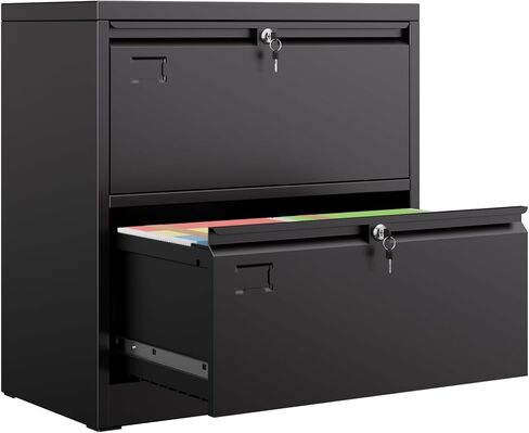Aobabo 4 Drawer Metal Lateral File Cabinet,Steel Lateral Filing Cabinet with Letter/Legal A4 Size,Fast Assemble with 0 Screw,Assembly Required(White,4 Drawer) in Kuwait