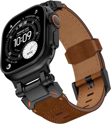 KADES لساعة Apple Watch Ultra 2 Band 49 مم لسلسلة Apple Watch Band Series 9/8/SE2/7/6/SE/5/4/3/2/1 45 مم/44 مم/42 مم، شريط موصل معدني متين، حزام بديل رياضي متين من مادة TPU in Kuwait