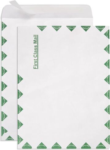 100 9x12 First Class Mail Tyvek Envelopes, Self Seal 9x12 Catalog Mailer, Ultra Strong 14lb Tear Resistant Material for Secure Mailing, Strong Peel and Seal Flap, 100 Envelopes in Saudi Arabia