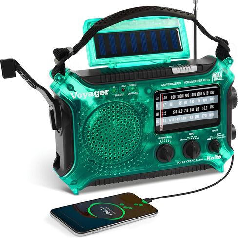 Kaito KA500 5-way Powered Emergency AM/FM/SW NOAA Weather Alert Radio with Solar,Dynamo Crank,Flashlight and Reading Lamp, Color Black in Saudi Arabia