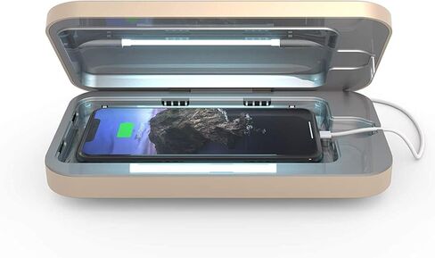مطهر الهاتف الخلوي PhoneSoap 3 بالأشعة فوق البنفسجية وصندوق شاحن الهاتف الخليوي العالمي المزدوج | براءة اختراع وثبت سريريًا معقم ضوء الأشعة فوق البنفسجية بدرجة 360 درجة | يطهر ويشحن جميع الهواتف (أسود) in Kuwait