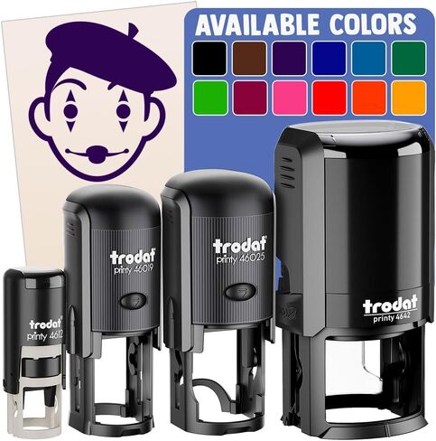French Mime with Beret Self-Inking Rubber Stamp Ink Stamper for Stamping Crafting Planners - 1 Inch Medium - Black Ink in Saudi Arabia