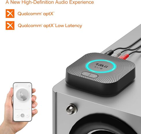 جهاز استقبال 1Mii B06S بلوتوث 5.2، محول صوت لاسلكي HiFi لنظام ستيريو منزلي مع aptX HD وزمن استجابة منخفض، التحكم في مستوى الصوت لمكبر صوت السيارة، مكبر للصوت، مع مخرجات 3.5 مم/RCA، نطاق طويل in Kuwait