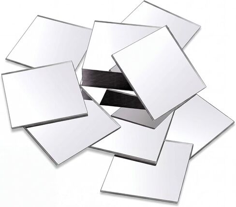 Jetec 25 Pcs Small Acrylic Square Mirror Tiles for Crafts DIY,2 Inches in Kuwait