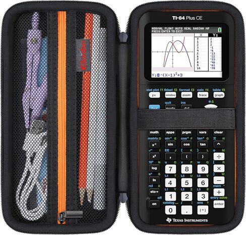 Case for TI-84 Plus CE/TI-84 Evo/TI-84 Plus/TI-83 Plus Graphing Calculator | Texas Instruments TI-84 Plus CE/TI-84 Evo/TI-84 Plus/TI-83 Plus/TI-83 Plus CE Color Graphing Calculator Carrying Case, Black in Kuwait