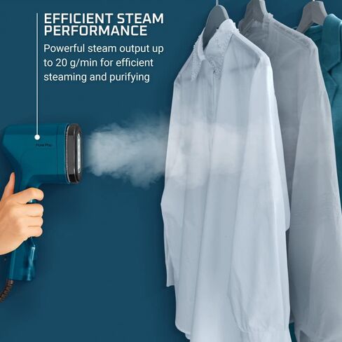 Rowenta PurePop Handheld Steamer for Clothes 1.5 Lbs 15 Second Heatup, 2.3 Oz Capacity 1150 Watts Portable, Ironing, Fabric Steamer, Garment Vacation Essentials, Travel Must Have Blue DR2020 DR2020U1 in Kuwait