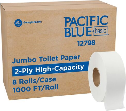 Georgia Pacific 12798 Jumbo Jr. Bathroom Tissue Roll, 9-Inch Dia, 1000ft, 8 Rolls/Carton in Saudi Arabia