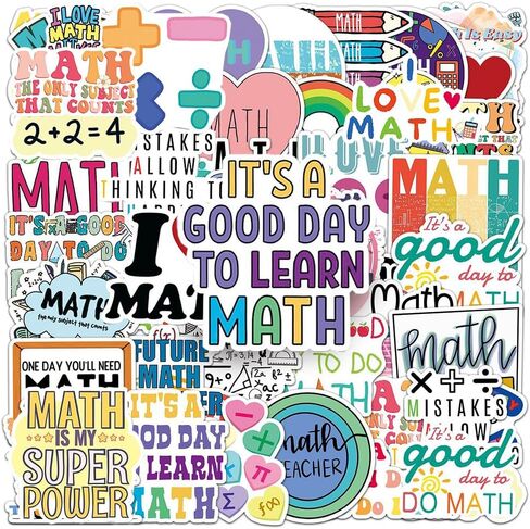 Math Stickers |50Pcs Mathematics Waterproof Vinyl Decals in Kuwait
