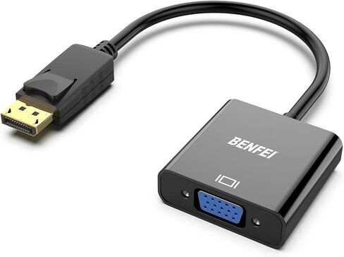 BENFEI DisplayPort إلى VGA، محول DP إلى VGA مطلي بالذهب (ذكر إلى أنثى) متوافق مع Lenovo وDell وHP وASUS in Kuwait