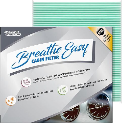 Spearhead HEPA Breathe Easy Cabin Filter, Up to 99.97% Filtration of 0.3 Micron Particles w/No Airflow Reduction (BE-743H) in Saudi Arabia