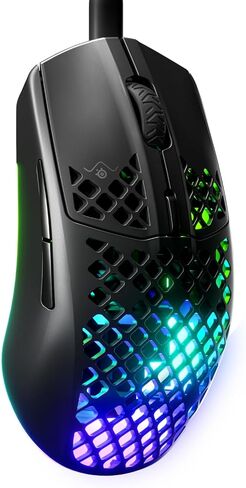 SteelSeries Aerox 3 - ماوس الألعاب Holey RGB - تصميم مقاوم للماء خفيف الوزن للغاية - مستشعر بصري TrueMove Core بدقة 8500 نقطة في البوصة - أونيكس in Saudi Arabia