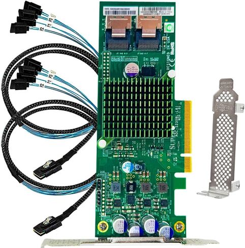 LSI 9207-8i بطاقة وحدة التحكم RAID 6Gbs SAS HBA P20 IT الوضع لـ ZFS FreeNAS unRAID RAID المتوسع بطاقة + 2*8087 كابل SATA in Kuwait