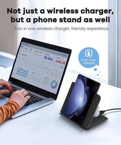 شاحن لاسلكي لهاتف سامسونج، محطة شحن لاسلكية 2 في 1 متوافقة مع هاتف Samsung Galaxy Z Fold 5/4/3، شاحن لهاتف Galaxy S24/S23/S22/Galaxy Buds2 Pro/2/Live، أبيض (يتضمن محول PD) in Saudi Arabia