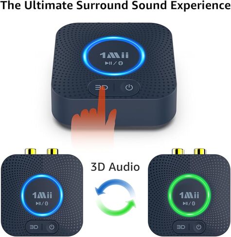 جهاز استقبال 1Mii B06S+ Bluetooth 5.2، ومحول صوت HiFi Bluetooth مع LDAC، وaptx HD وaptx منخفض الكمون، وصوت عالي الدقة طويل المدى مع التحكم في مستوى الصوت، ومخرجات 3.5 مم وRCA، إعداد سهل لنظام ستيريو منزلي in Kuwait