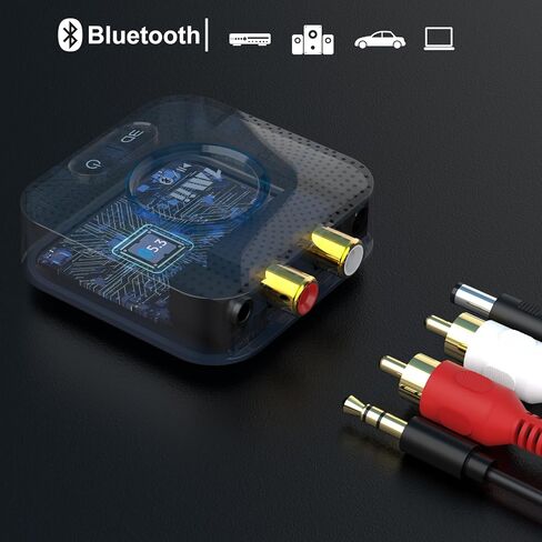 جهاز استقبال 1Mii B06S+ Bluetooth 5.2، ومحول صوت HiFi Bluetooth مع LDAC، وaptx HD وaptx منخفض الكمون، وصوت عالي الدقة طويل المدى مع التحكم في مستوى الصوت، ومخرجات 3.5 مم وRCA، إعداد سهل لنظام ستيريو منزلي in Kuwait