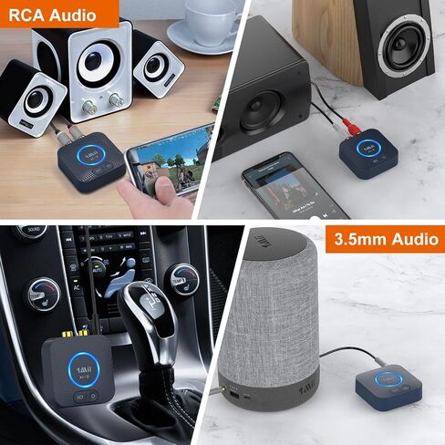 جهاز استقبال 1Mii B06S+ Bluetooth 5.2، ومحول صوت HiFi Bluetooth مع LDAC، وaptx HD وaptx منخفض الكمون، وصوت عالي الدقة طويل المدى مع التحكم في مستوى الصوت، ومخرجات 3.5 مم وRCA، إعداد سهل لنظام ستيريو منزلي in Kuwait