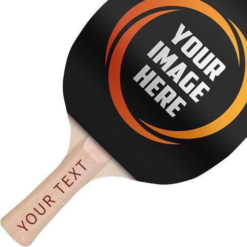 Custom Personalized Ping Pong Paddle, Table Tennis Racket, Upload Photo or Logo, ITTF-Approved Rubber, 5-Ply Blade for Speed & Control, Printed & Engraved in The USA in Saudi Arabia