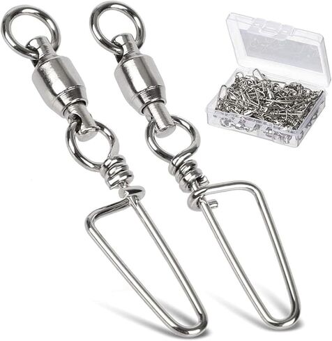AMYSPORTS High Strength Fishing Snap Swivels Ball Bearing Swivels Stainless Fishing Swivels Saltwater Corrosion Resistance Barrel Swivel for Freshwater Fishing in Saudi Arabia