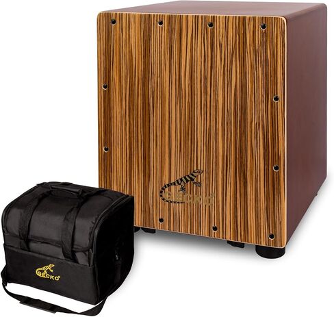 صندوق طبل Gecko Cajon مع نغمة Snare و Bass للموسيقى الصوتية ، وأداة الإيقاع مع سلاسل الغيتار الداخلية القابلة للتعديل للمبتدئين والحجم المدمج in Kuwait