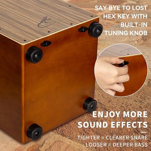 صندوق طبل Gecko Cajon مع نغمة Snare و Bass للموسيقى الصوتية ، وأداة الإيقاع مع سلاسل الغيتار الداخلية القابلة للتعديل للمبتدئين والحجم المدمج in Kuwait