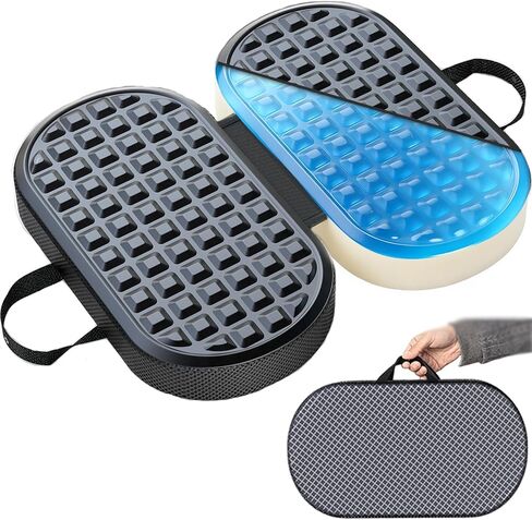 Portable Memory Foam Seat Cushion for Travel, Airplane Cooling Chair Pads for Long Flights, Tailbone, Sciatica Pain Relief, Folding Waterproof Seat Cushion for Car, Camping in Saudi Arabia