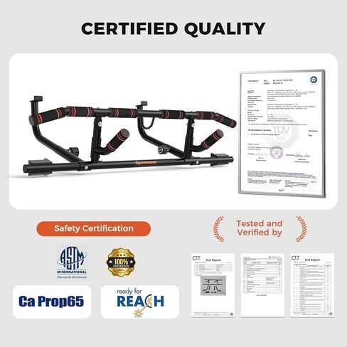 2025 Upgrade Pull up Bar for Doorway with Folding Handle, Door Pull up Bar Door Frame Multi-Grip Upper Body Trainer, 440lb Capacity, Indoor Fitness for Home Gym Strength Training in Saudi Arabia