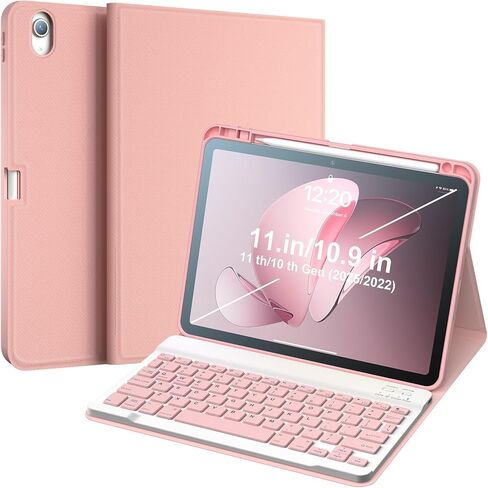 iPad 10th Generation Case with Keyboard,iPad Case for Apple 10th Gen 2022 10.9", Keyboard Case with Pencil Holder, Detachable BT Keyboard, Rechargeable Keyboard for New iPad 10th Gen 2022 (Blue) in Saudi Arabia