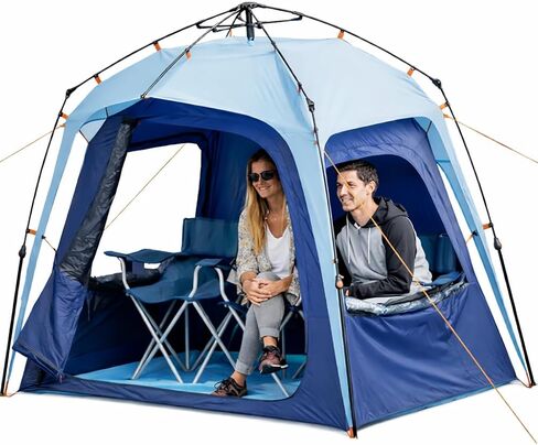 FOFANA Pod All Weather Sports Tent - Largest Sports Pod Pop Up Tent - Fits Family of 4 - Pop Up Pod for Rain Wind Cold - Bubble Tent Clear and Mesh Windows - Weather Tent Pods for Sports in Saudi Arabia