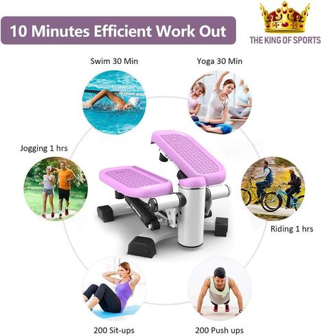 LeikeFitness Premium Portable Twist Stair Staire Stepper مقاومة قابلة للتعديل ، آلة للياقة خطوة التواء مع العصابات وشاشة LCD in Kuwait