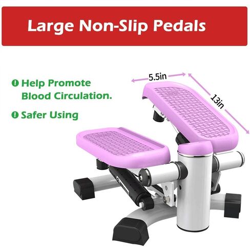 LeikeFitness Premium Portable Twist Stair Staire Stepper مقاومة قابلة للتعديل ، آلة للياقة خطوة التواء مع العصابات وشاشة LCD in Kuwait