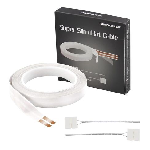 23-Gauge Hidden Super Flat Speaker Audio Cable Wire (25ft+2 Connectors-D) | FRANKEVER Super Flat Ghost Wire Suitable for Audio Wire, LED Lighting and Other Low Voltage Appliance Connection in Saudi Arabia