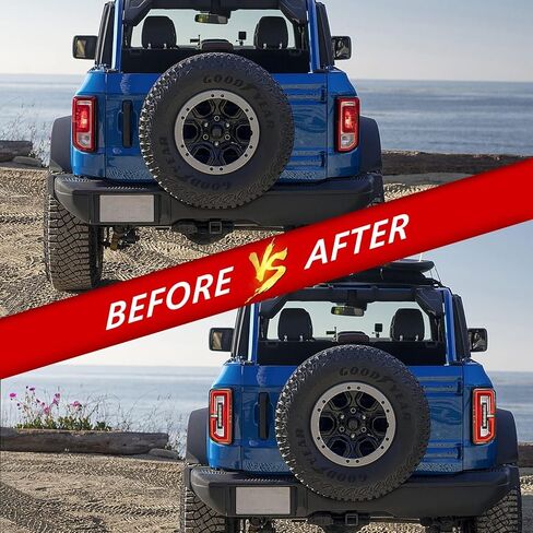 LED Tail Lights Fit for Ford Bronco 2021 2022 2023, Upgrade Taillight Set, Only Fit for Halogen Original Bronco Accessories, Tail Lamps Replacement Parts, Pair, Red Lens in Saudi Arabia