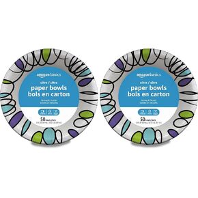 Amazon Basics Ultra Paper Bowls, 20 Oz, Disposable, 540 Count, 4 pack of 135 count, (Previously Encore) in Saudi Arabia