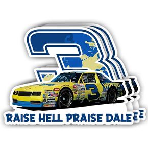 3 قطع من ملصقات Raise Hell Praise Dale من ملصقات Earnhardt Yellow 3 للسيارة لأجهزة الكمبيوتر المحمول وزجاجة المياه وإكسسوارات الهاتف وخوذة نافذة ممتص الصدمات للسيارة، ملصقات 3 × 4 بوصة. in Kuwait