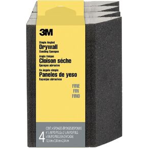 3M Angled Sanding Sponge, Fine Grit, Use Wet or Dry, Great For All Purpose Sanding, Washable & Reusable, Use For Interior & Exterior Project, Angled Sanding Pad For Perfect Corner/Detail Work (CP-042) in Kuwait