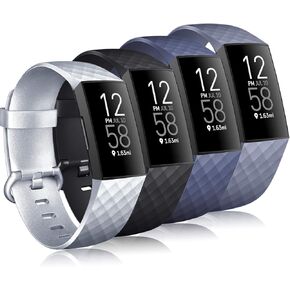 4 قطع من أساور Tobfit المتوافقة مع Fitbit Charge 4 / Fitbit Charge 3 / Charge 3 Se، أساور معصم بديلة من السيليكون للنساء والرجال in Kuwait
