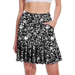 M MOTEEPI 19" Golf Skirts for Women Knee Length Ruffle Hem Skirt Tennis Skirt Athletic Skort for Workout Running in Saudi Arabia