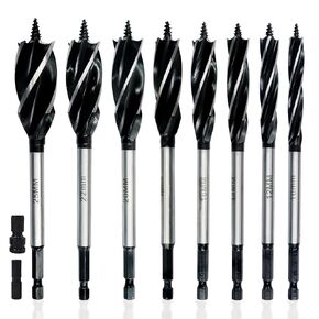 Auger Drill Bit Set for Wood,10pcs 10-25mm with Hex Shank Quick Change,Impact Wood Drill Bit Set with Storage Case,Long Drill Bits for Wood with Adapter in Saudi Arabia