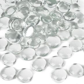 DomeStar 1LB رخام زجاجي مسطح، خرز زجاجي كهرماني، حشو مزهرية كبيرة، أحجار كريمة مزخرفة لطاولة حوض السمك ديكور المنزل DIY Craft in Kuwait