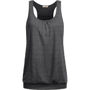 Miusey Womens Sleeveless Round Neck Loose Fit Racerback Yoga Tank Top in Saudi Arabia