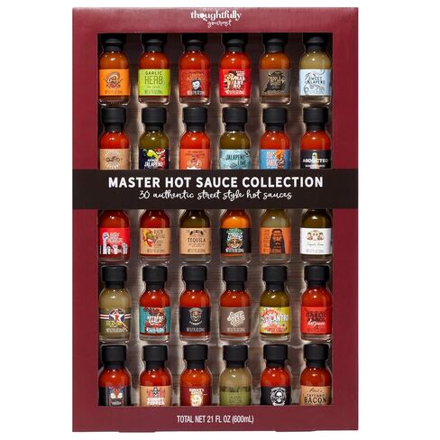 Thoughtfully Gourmet, Master Hot Sauce Collection Sampler Set, Flavors Include Garlic Herb, Apple Whiskey and More, Hot Sauce Gift Set of 30 in Saudi Arabia