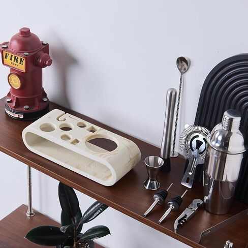Leather Brown Bar Bar Tool حامل حامل لشاشة Storage Storage Storage (أدوات البار غير متضمنة) in Kuwait