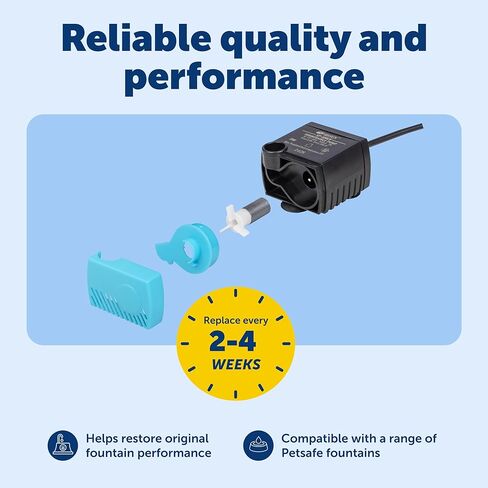 PetSafe Replacement Pump for Pet Drinking Fountains, Compatible with PetSafe Drinkwell Ceramic, Stainless Steel and 360 Dog and Cat Water Dispensers - PAC00-13206, Black in Kuwait