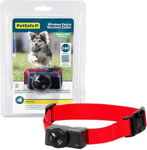 PetSafe Wireless Pet Fence Containment System Receiver Collar Only for Dogs and Cats Over 5 lb., Waterproof with Tone and Static Correction - from The Parent Company of Invisible Fence Brand in Kuwait