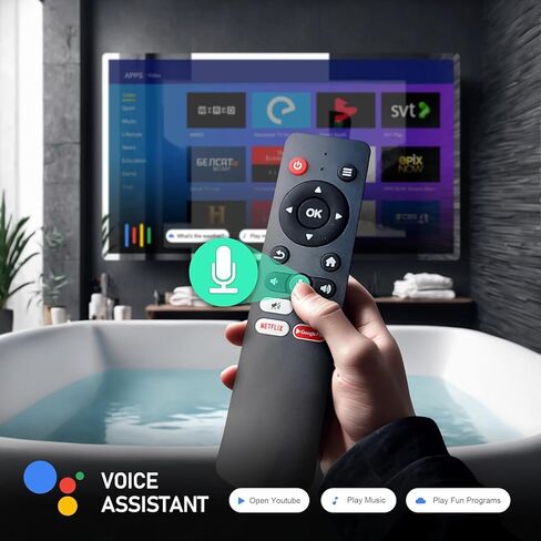 Haocrown 32 Inch Smart Bathroom TV 4K Ultra HD Android TV IP66 Waterproof Smart Mirror TV Google Assistant Built-in with Voice Remote,ATSC Tuner, Suitable for Bathroom Sauna(Black Frame,2024 Model) in Saudi Arabia