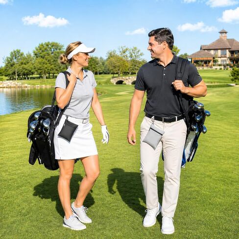 Golf Tee Pouch | Pack of 2 Golf Tee Bag | 5.24 X 6.42 Inch Zipper Golf Accessory Bag with Clip | Golf Bag Accessories for Men Women Golf Gift in Saudi Arabia
